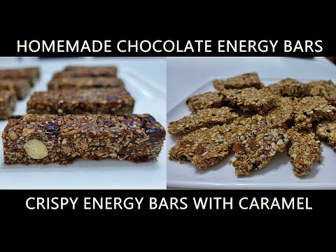 Chocolate Energy Bar Recipe | Caramel Crispy Energy Bar | Easy Homemade Energy Bar Recipes