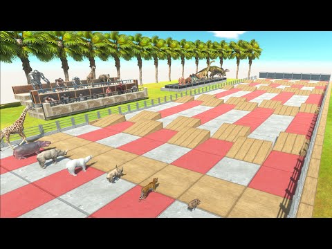 ANIMAL SPEED RACING TOURNAMENT VS DINOSAURS FUNNY - Animal Revolt Battle Simulator
