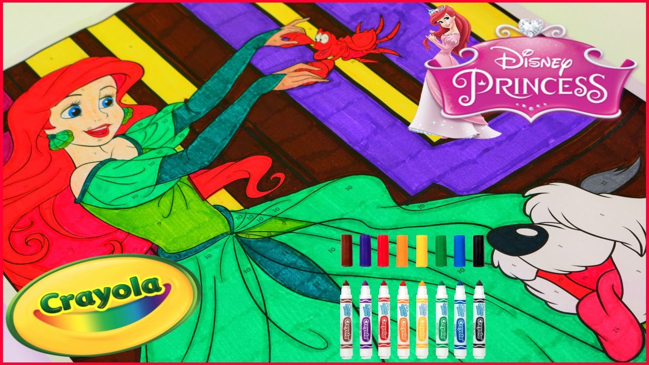 Princess ARIEL - Crayola GIANT COLOR BY NUMBER - Disney Princess Coloring Pages - Color With Me