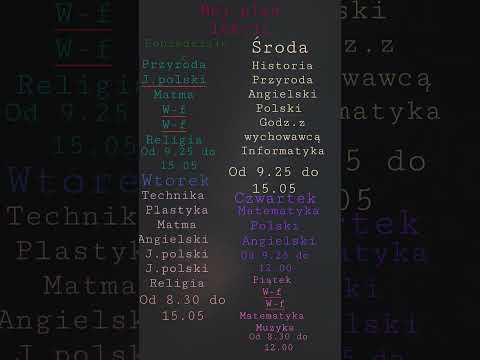 Mój plan lekcji