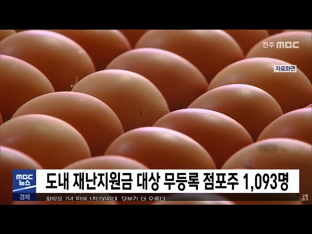 도내 재난지원금 대상 무등록 점포주 1,093명