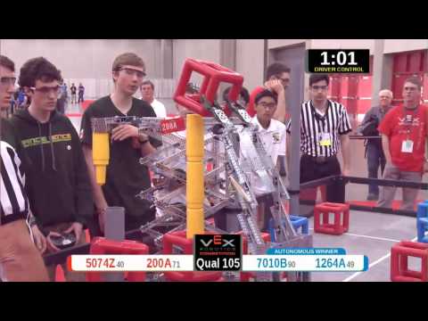 2015 VRC Arts Q105 - 5074Z 200A vs 7010B 1264A - 59 to 54 - VEX Worlds 2015 - Arts Division