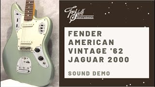 Video thumbnail for FENDER AMERICAN VINTAGE '62 JAGUAR 2000 (Ice Blue Metallic) | Sound Demo by Topshelf Instruments
