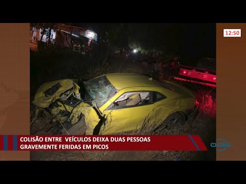 ColisaÌƒo entre veiÌculos deixa duas pessoas gravemente feridas em Picos 30 08 2021