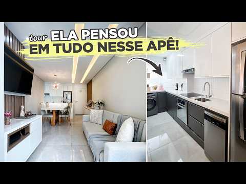 Ela fez um APÊ de 62M² com 3 DORMITÓRIOS e PENSOU em "quase" tudo SOZINHA | Gaby Garciia