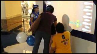 Interactive Projection on a wall using AdVis and custom built effect.