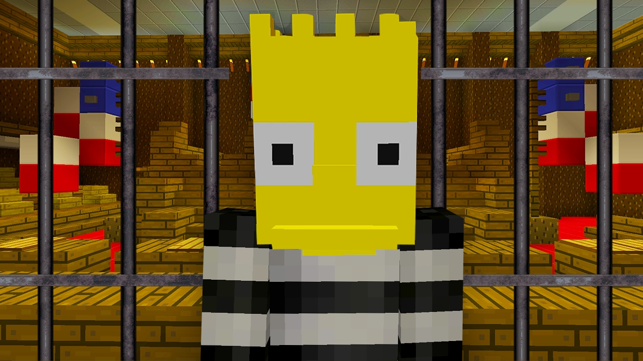 Bart Simpson Goes to Jail | The Simpsons | Minecraft Xbox [26]
