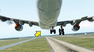 Thrilling Landing right after 'Landing-Gear Failed' by Biggest Boeing 747 | XP11