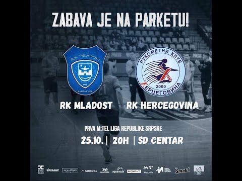RK Mladost vs RK Hercegovina | 6. kolo Prve M:tel lige RS 2025/26 | UŽIVO!