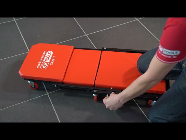 Video teaser for KS TOOLS 500.8011 Fahrbare Liege und Klappsitz 1040x490mm