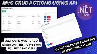 .NET Core MVC CRUD  using .NET Core Web API and ajax call | Consume secured  .NET Core API in MVC