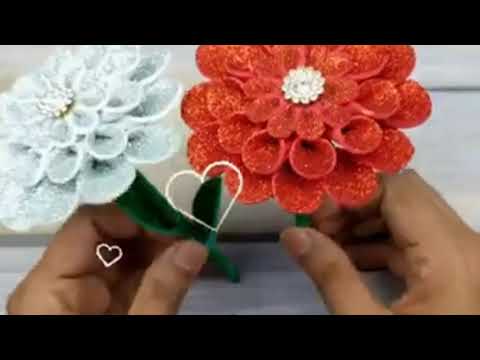 Diy Glitter Foam Sheet Flowers 🌺💐🪷🌈💖✨🌹🥰😍😘