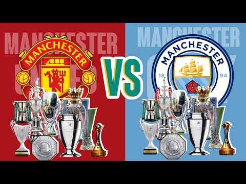 Manchester United VS Manchester city All trophies comparison.🏆 All time trophies head to head.