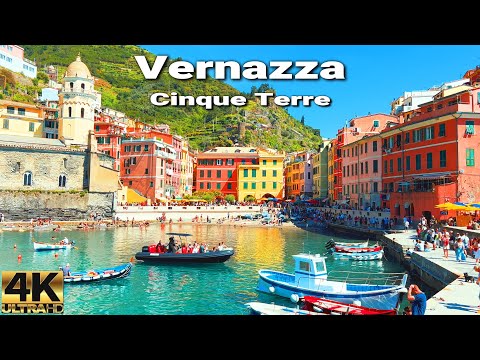Cinque Terre Italy Walking Tour - Vernazza Italy Walking Tour 4k UHD 60 fps
