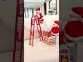 Cute Santa Clause Climbing the Ladder! Santa toys 🎅🏻🎁 #shortsvideo #christmas #present #santa