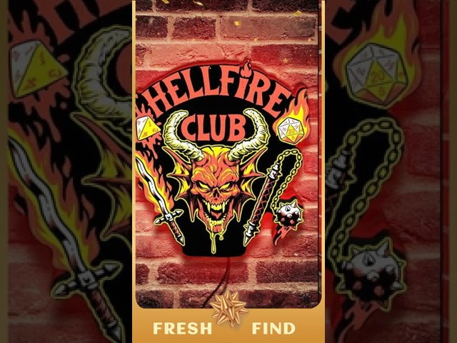 Vídeo relacionado con Stranger Things Hellfire Club Logo Light Merchandise - Soporte de pared o de pie