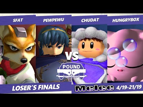 Pound 2019 SSBM Teams -  SFAT & PewPewU VS  Chudat & Hungrybox - Smash Melee Loser's Finals