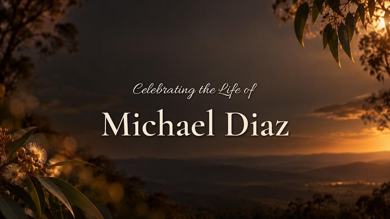 Memorial service livestream thumbnail for Michael Diaz