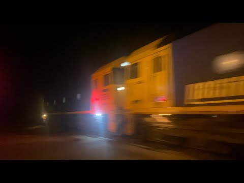 Up 9144 Pacific National loaded grain with G541 and G529 at night headed in to Geelong 17/1/2024