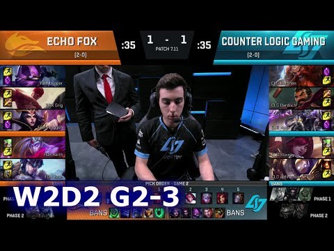 Echo Fox vs CLG | Game 3 S7 NA LCS Summer 2017 Week 2 Day 2 | FOX vs CLG G3 W2D2
