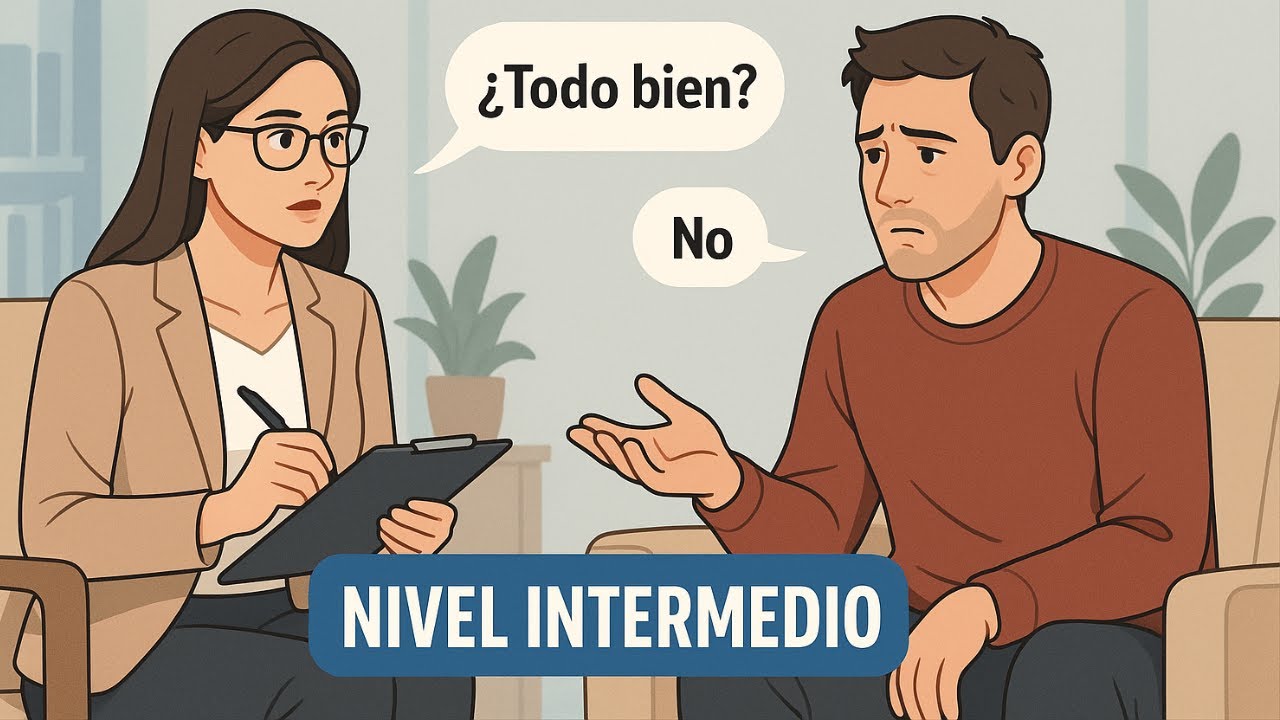 La psiquiatra y Emilio: nivel intermedio, conversación en español.
