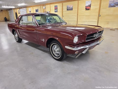 1965 Burgundy Ford Mustang For Sale Video