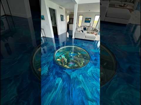 Turning My Floor Into an Ocean 🌊 Satisfying Epoxy Art #interiordesign #luxury #diy #luxury