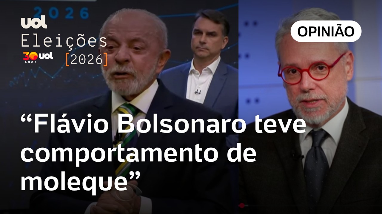 Debate na Band: Flávio Bolsonaro imita Trump em 2016 ao se posicionar atrás de Lula | Letícia Casado