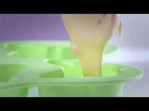 Форма для выпечки 6 кексов БАБОЧКА, цвет ЗЕЛЕНЫЙ ЧАЙ (силикон)