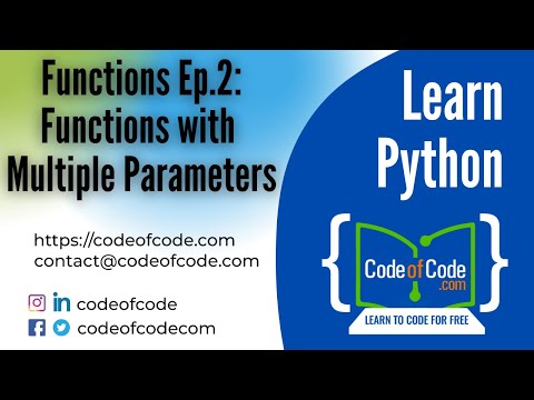 Learn Python Chapter 04 Functions Ep 2 Functions With Multiple Parameters Codeofcode