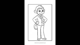 Explore the Jungle with Monkey Coloring Pages Vol: 1!