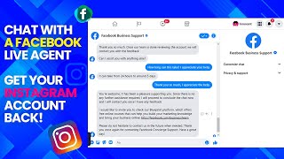 How To Get Your DISABLED INSTAGRAM ACCOUNT Back By Chatting With Facebook Live Agent | Step By Step