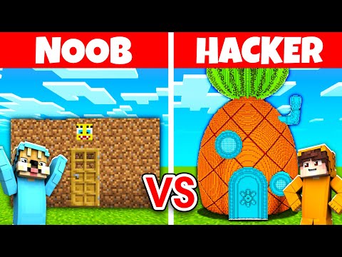 NOOB vs HACKER: I Cheated in a SpongeBob SquarePants Build Challenge!