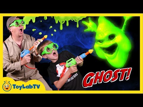 Ghost Chaser Hunts Ghost & T-Rex Dinosaur Funny Kids Video with Toys