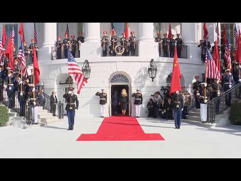 Watch: Xi, Trump walk into White House