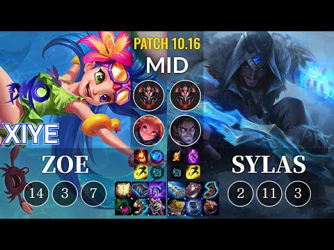 DMO xiye Zoe vs Sylas Mid - KR Patch 10.16