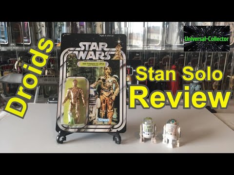 Star Wars Stan Solo custom vintage 3.75 carded C-3P0 and loose R2 Droids Review