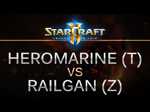 StarCraft 2 - LOTV - HeroMarine (T) v Railgan (Z) on New Gettysburg