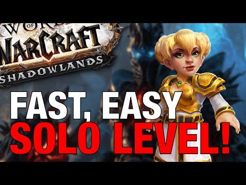 WOW Shadowlands solo leveling fast with NO GEAR | Level Squish CRAZY XP!