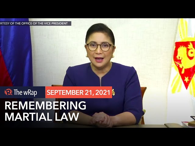 Robredo on Martial Law anniversary: Silence lets money, power dictate history