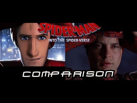 Spider-man Into the Spider Verse Live Action Opening Comparison (Tobey Maguire)