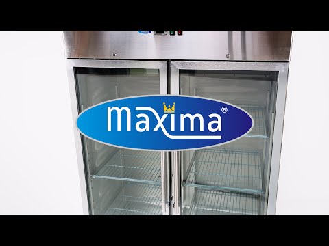 Maxima Gastro Gefrierschrank - 1200 l - 6 Einstellbare Regale (2/1 GN) - Rostfreier Stahl - mit Glastür