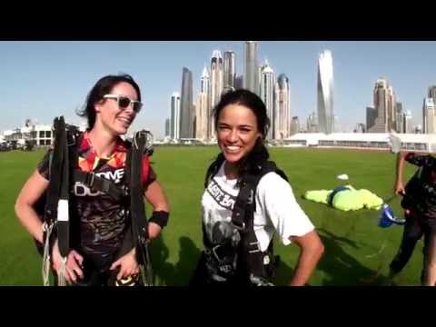 Fast and Furious star Michelle Rodriguez at Skydive Dubai!