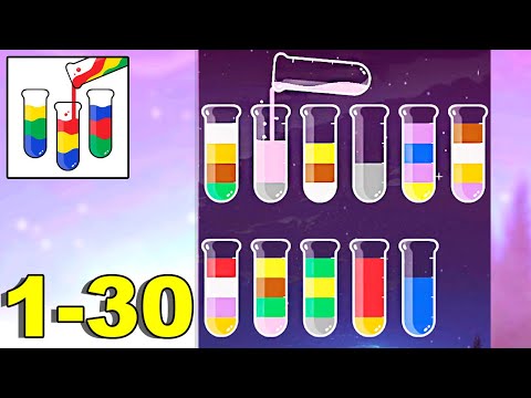 Sort Master Color Water Game - Gameplay Walkthrough Levels 1-30 (Android) 3 Stars