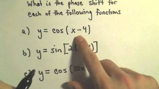 Graphing Sine and Cosine with Phase (Horizontal) Shifts, Example 2