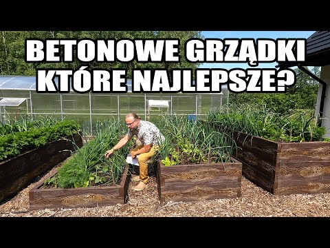 Grządki podwyższone. Opis. Wysokość Szerokość Długość Obsługa Podlewanie. Betonowa imitacja drewna.