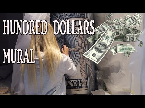 CASH ONLY ! HUNDRED DOLLARS ROLL - boiler painting mural