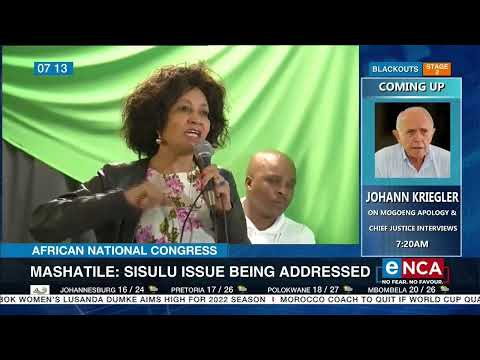Mashatile Sisulu issue being addressed