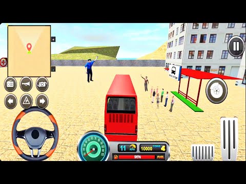 Offroad Red Bus Driving Simulator -  Crazy Bus Driving Games - Android Gameplay