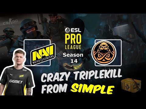 Crazy TripleKill from S1mple with AWP, NAVI vs ENCE, ESL Pro League Season 14